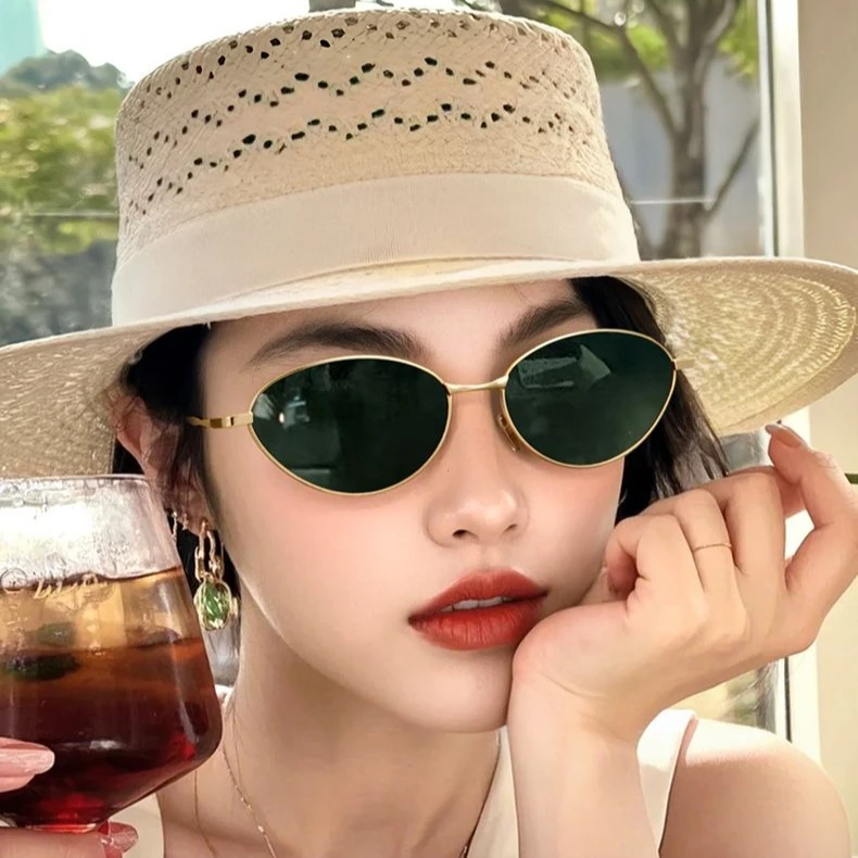 

Vintage UV Protection Oval Cat's Eye Glasses High-grade Sunglasses Summer Women's Sun Glasses Outdoor Sports Gift MJ0562
