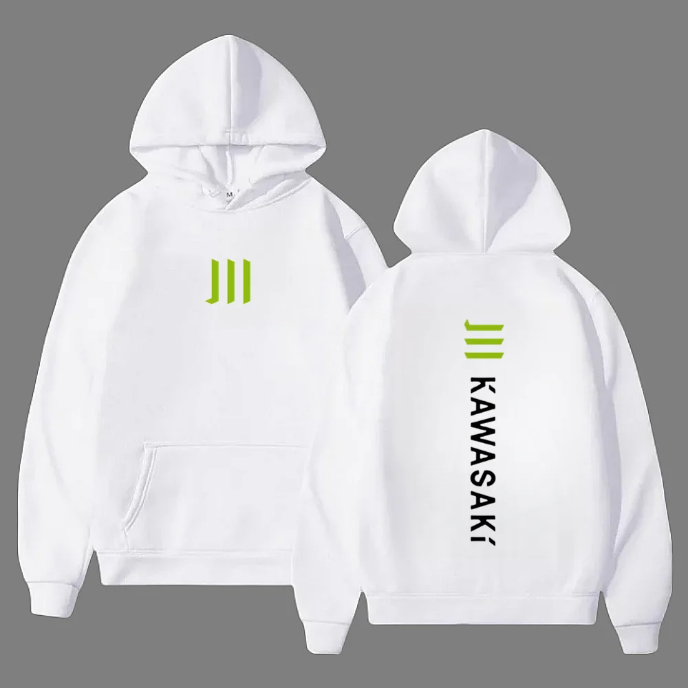 

Мужская и женская спортивная одежда с капюшоном, мототоприпы KAWASAKI, осенне-зимняя шерстяная спортивная одежда с капюшоном, топы с капюшоном с принтом