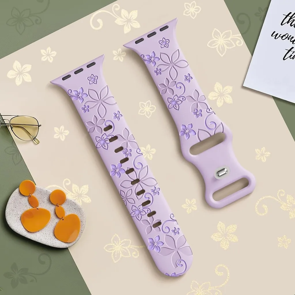 Engraved Strap Band silicone bracelet For Apple Watch Ultra 46mm 40mm 44mm 41mm 49mm 45mm 42mm For iwatch series 10 9 8 7 se 6