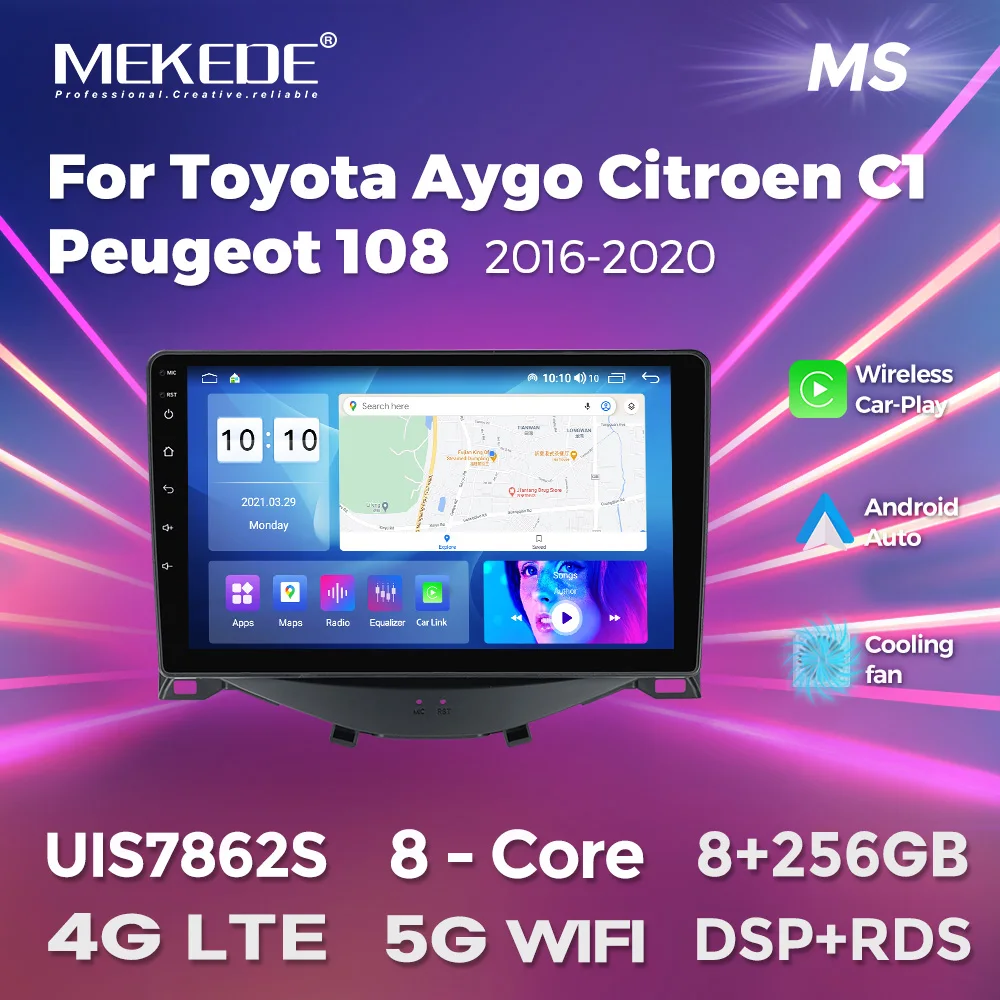 

MEKEDE 9inch For Toyota Aygo citroen cl Peugeot 108 2016-2020 wireless car-play auto 4G LTE wifi Intelligent System All-in-one