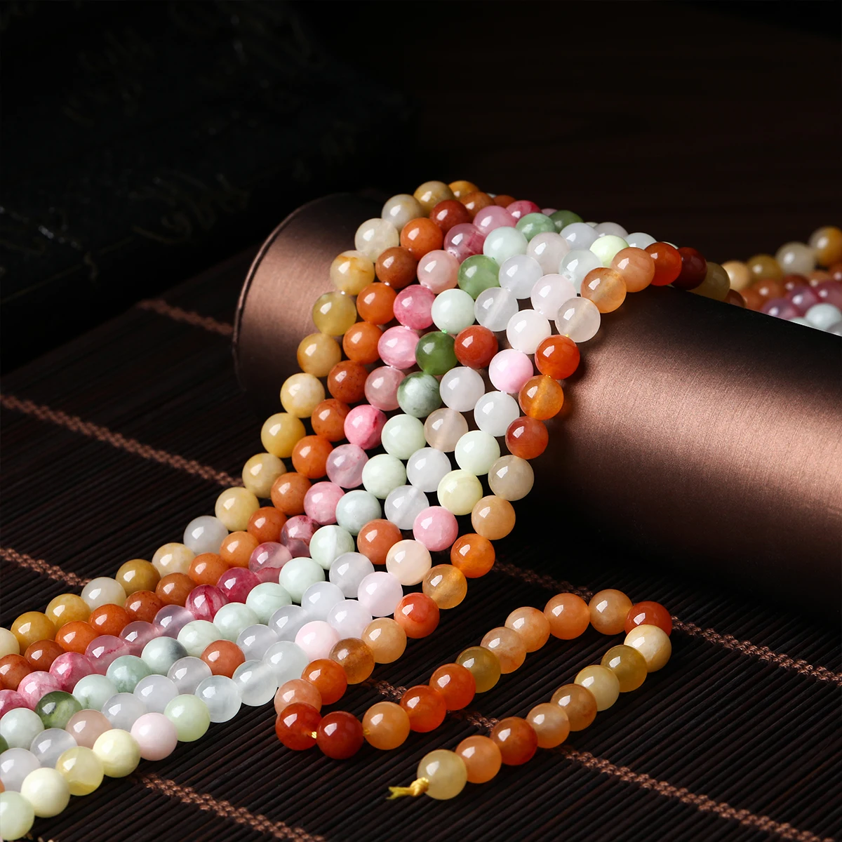 Natursteinperlen, Südlicher Jade-Aventurin, runde lose Edelsteinperlen für Schmuckherstellung, DIY-Zubehör, Armbandzubehör, 15" – Detail 3
