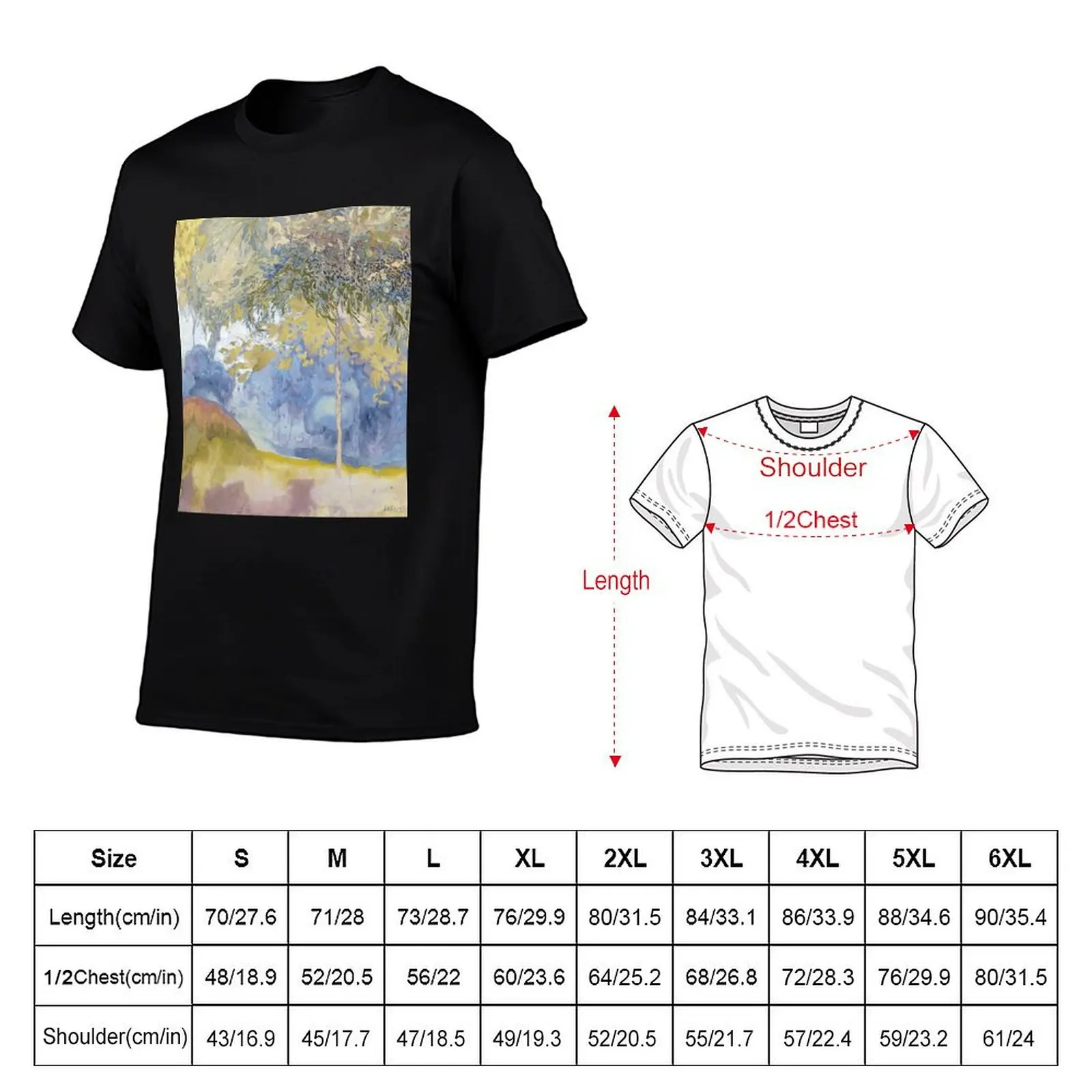 George deFeure. Landscape T-Shirt funny costumes shirts graphic tee oversizeds mens big and tall t shirts