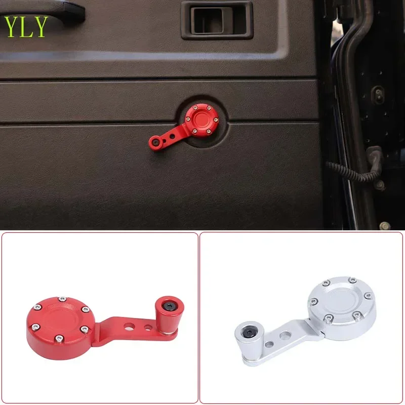 Aluminum Alloy Red For Land Rover Defender 90 110 130  2004-2018 Car rear window lifting hand rocker car interior accessories