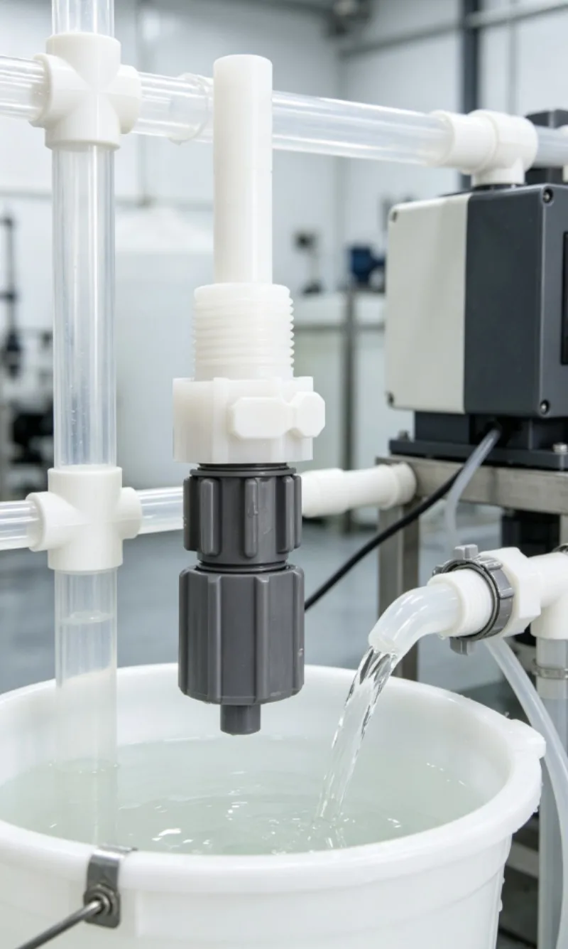 PP PVC Anti Siphon Check Valve Spare Parts For Dosing Pump Daily Maintenance