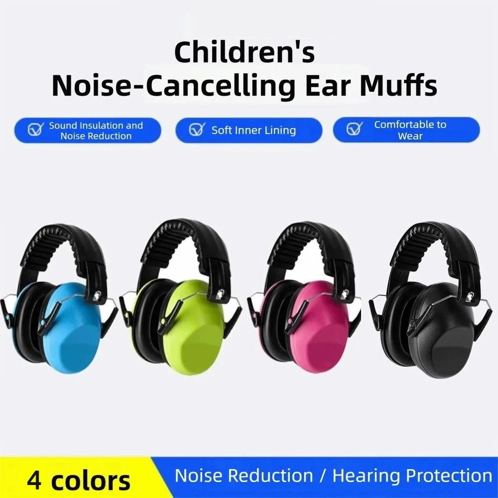 Adjustable Anti-Noise Earmuffs Head Mounted Noise Reduction Hearing Protector Earmuffs Safety Hearing Hearing Protection
