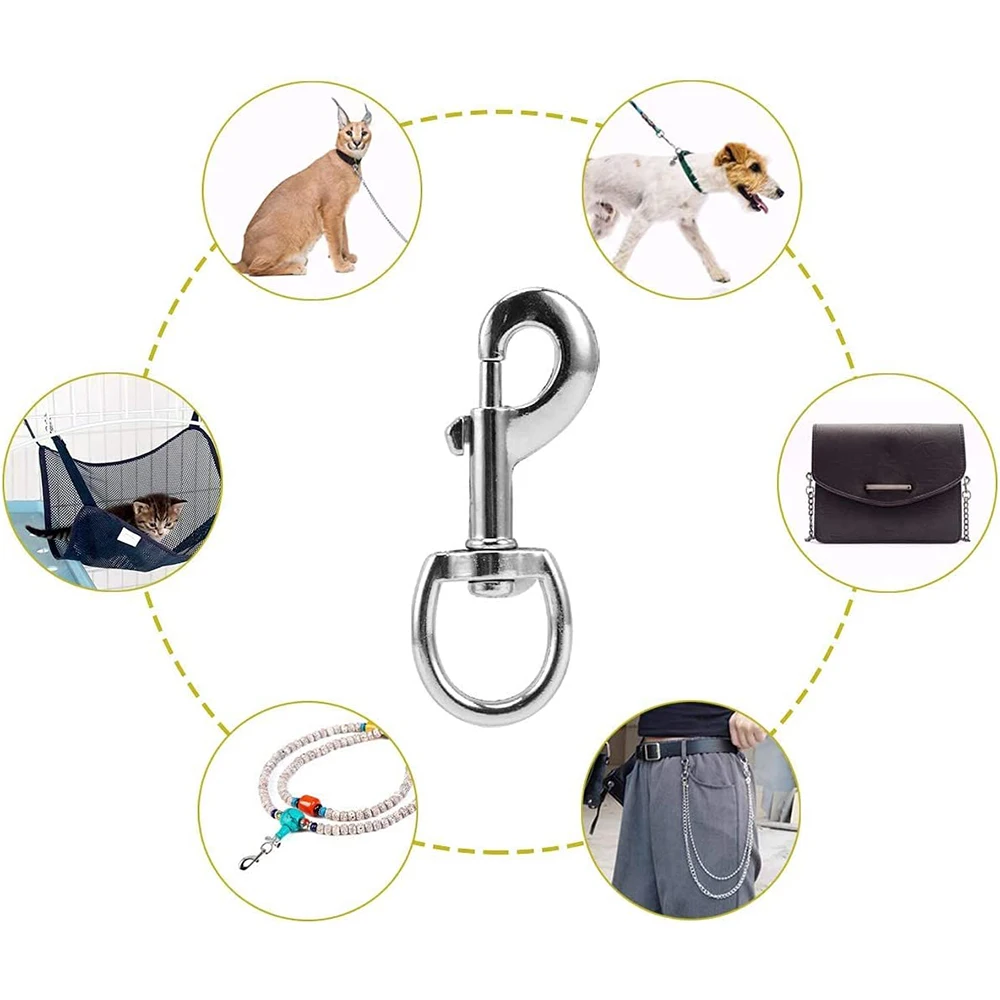 6Pcs/10Pcs Swivel Eye Bolt Snap Hooks Double Ended Bolt Snap Hook Metal Swivel Clips for Keychain, Linking Dog Leash Collar