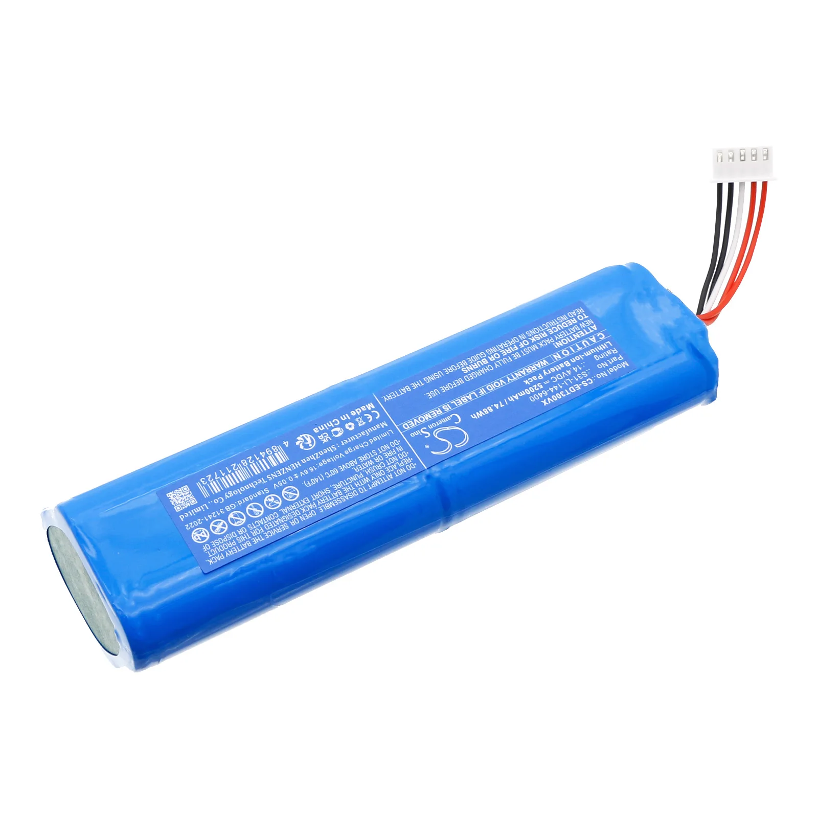 CS Replacement Battery for Ecovacs DSX39,T30S OMNI,T30S Pro,DEEBOT X8 Pro OMN PN:S31-LI-144-6400,201-2361-0 5200mAh / 74.88Wh