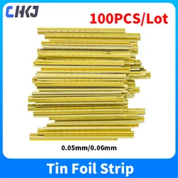 CHKJ 100PCS/BOX 0.05MM/0.06MM Finished Tin Foil Strip Gold And Silver Tin Foil Key Consumables Tin Foil Tools Locksmith Tools