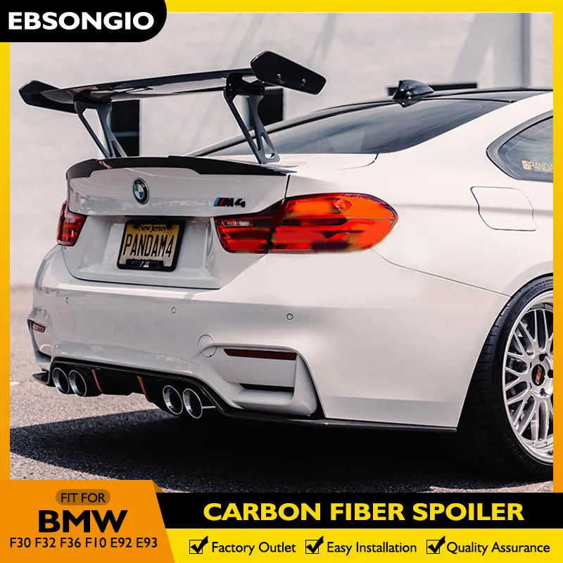 Real Carbon Fiber Rear Boot Racing Spoiler GTS Style For BMW F30 F32 F36 F10 E92 E93 2002-UP Sedan Car FRP Spoiler Rear Wing