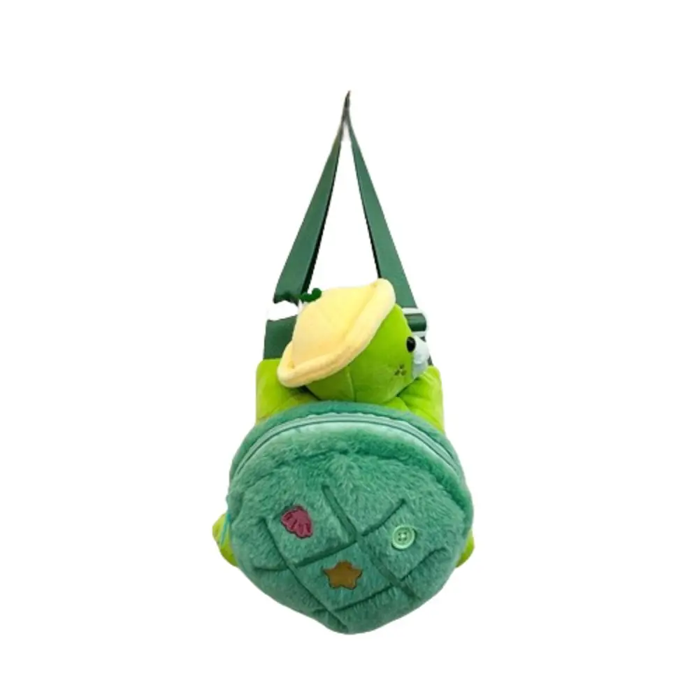 Animals Turtle Plush Backpack Phone Bag Large Capacity Turtle Doll Shoulder Bag 22cm Cute Cartoon Plush Schoolbag Girls