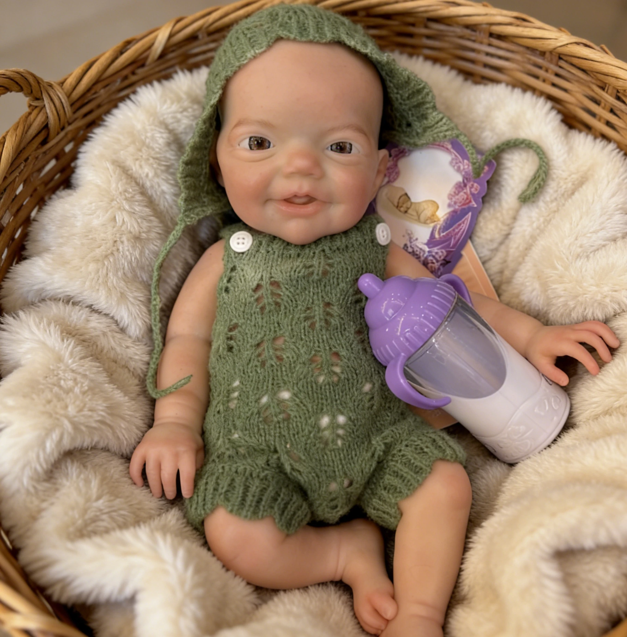 

13 Inch Simulated Silicone Reborn Doll Charlie Cute Painted Bebe Newborn Baby Soft Solid Boy Holiday/Birthday Party Gift