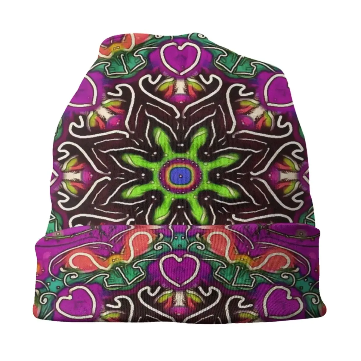 Mandala Flower Deanfun Colorful Skullies Beanies Caps Hip Hop Winter Warm Women Men Knitted Hats Adult Unisex Bonnet Hats