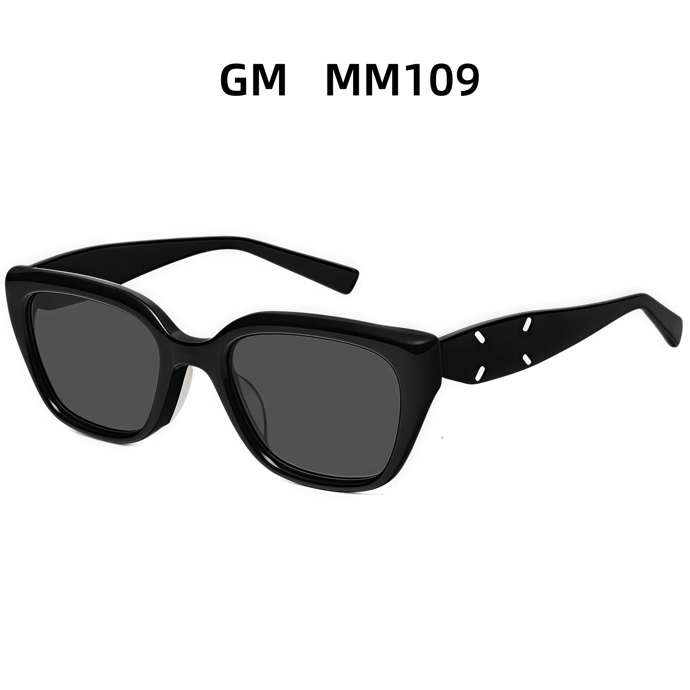 نظارات شمسية GM Collaboration MM109 نظارات شمسية مربعة للجنسين باللون الأسود UV400