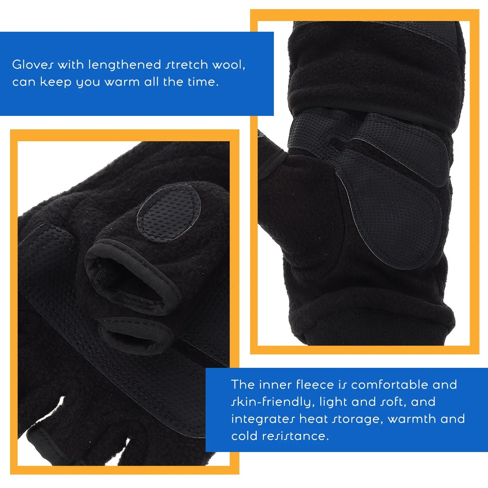 

Winter Warm Gloves Half finger Fleece Thermal Mitts Touchscreen Non slip Cover Gloves Adjustable Wrist Size Men Women