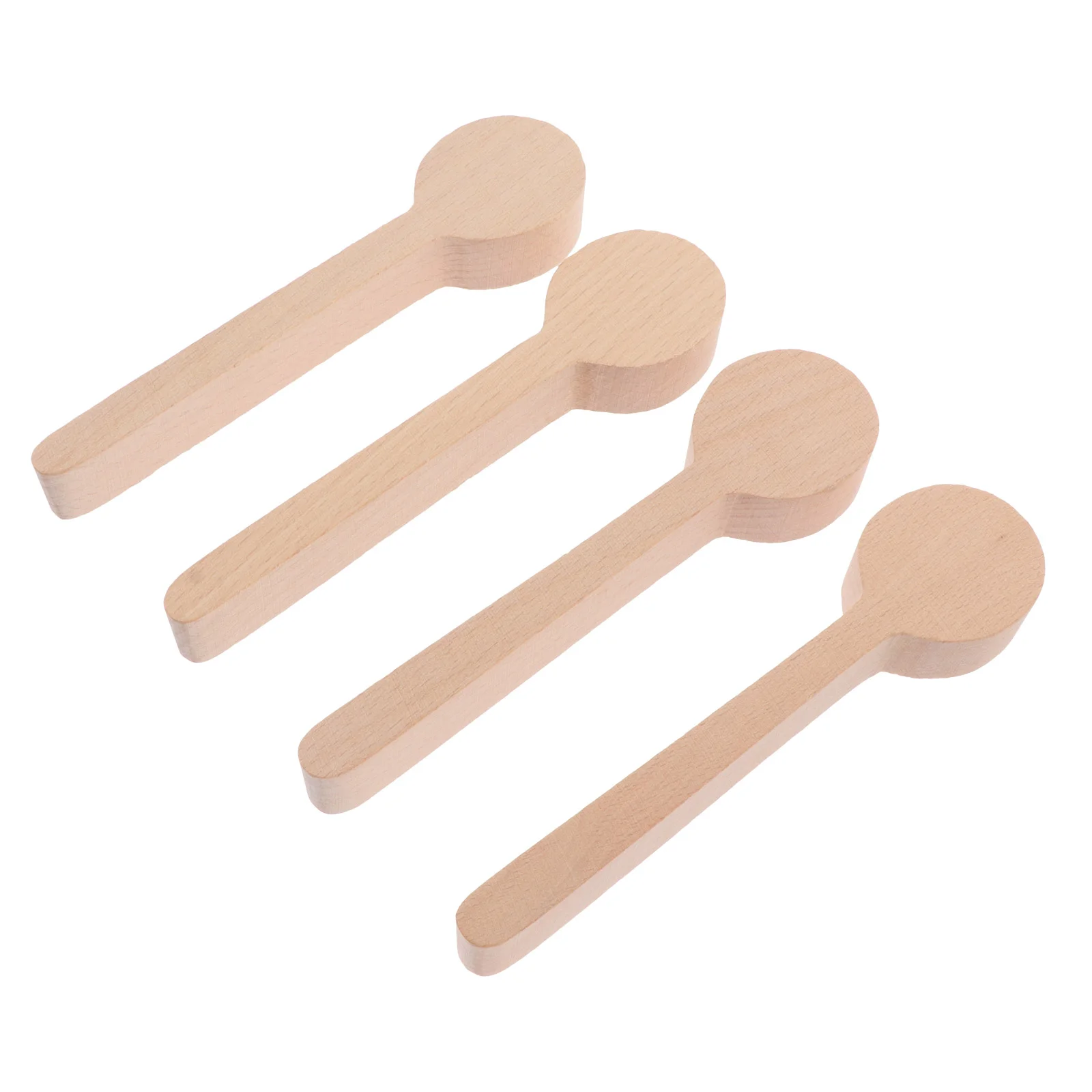 

4 Pcs Wood Carving Sharpener Unfinished Wooden Spoon Handmade DIY Craft Tableware Mold