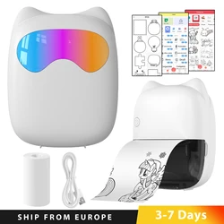 Thermo-Mini drucker für Kinder 200dpi 1200mah Bilder Fotos Etikett drahtlose Druck geschenke für Jungen Mädchen Lernspiel zeug