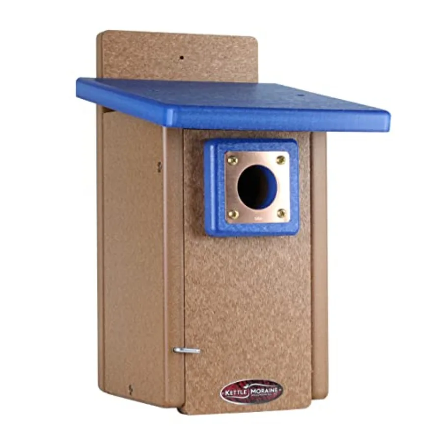 

Recycled Nest Box for Nuthatches Titmice: Wood Natural Brown Eco-Friendly Weather-Resistant
