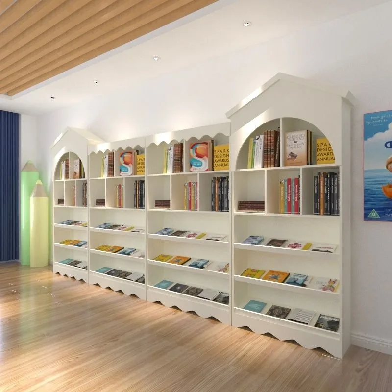 

Wooden Library Bookshelf Display Shelf, Children's Bookcase, Picture Book Library Display Case, Kindergarten Book Reading
