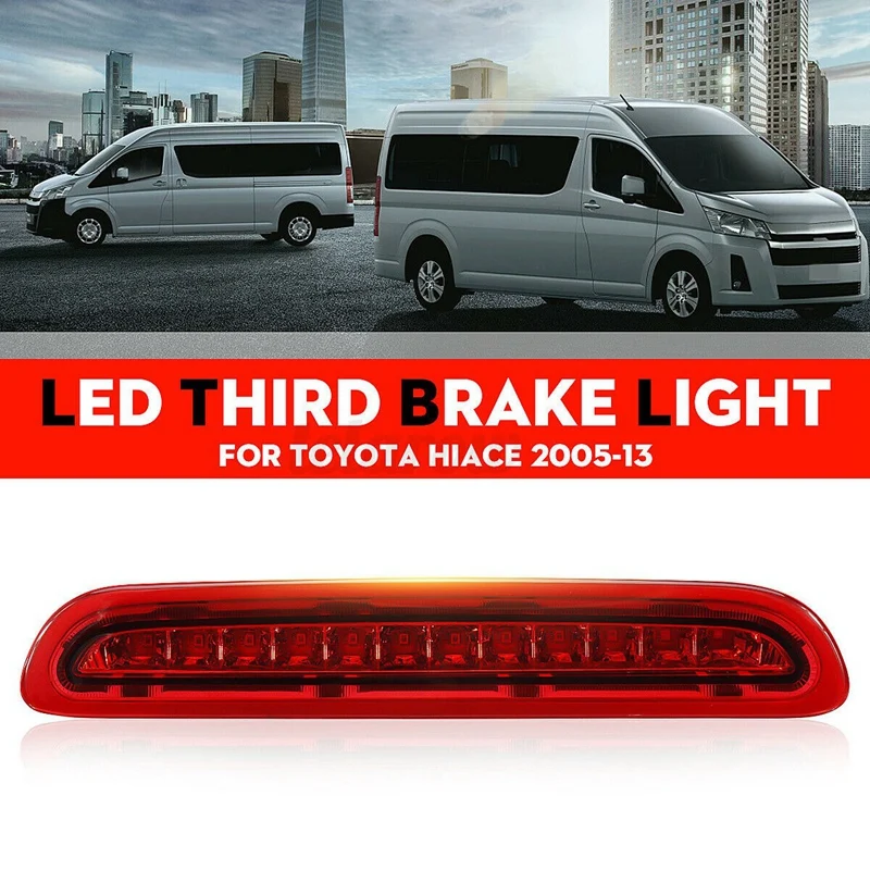 

3RD Red 12-LED Rear Tail Stop Light High Mount Lamp For Toyota Hiace/Commuter 2005-2013