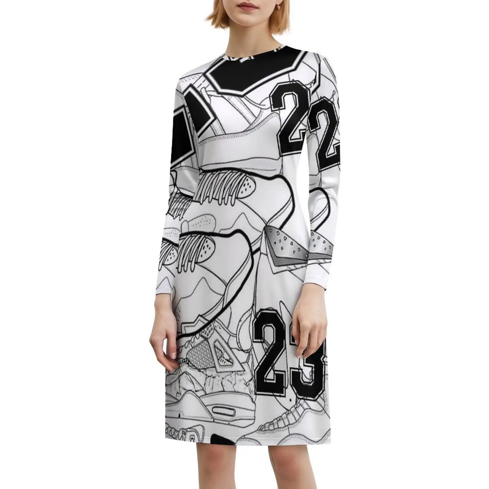 دعوات الكرة الرياضية | خلفية الكرة حذاء رياضة | فستان نسائي للحفلات ملابس الشارع الشهير ملابس نادي مطبوعة عصرية للنساء #6