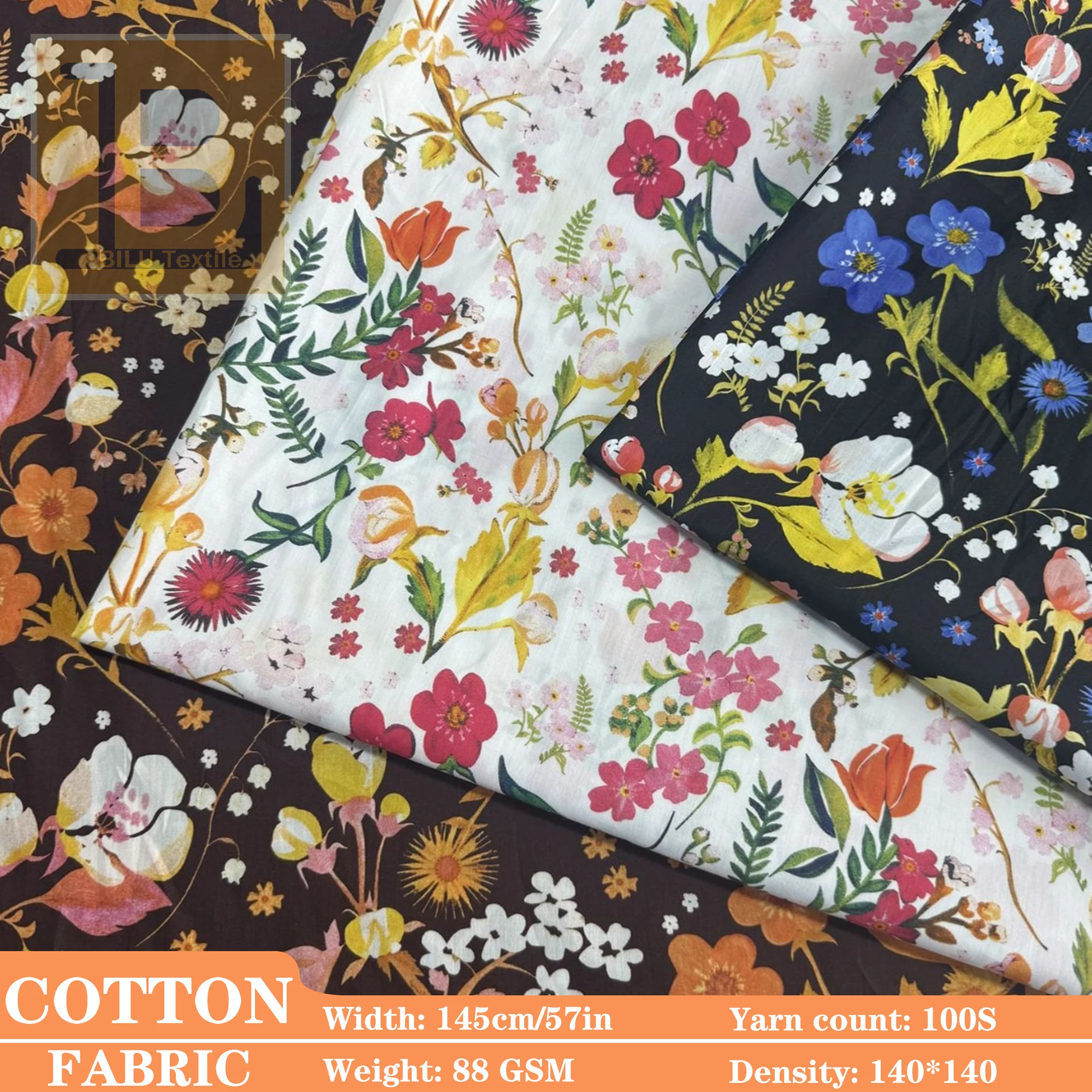 

100s Long-Staple Cotton Poplin Fabric, Like Liberty Style Tana Lawn for Dresses shirt DIY Sewing Designer Fabric