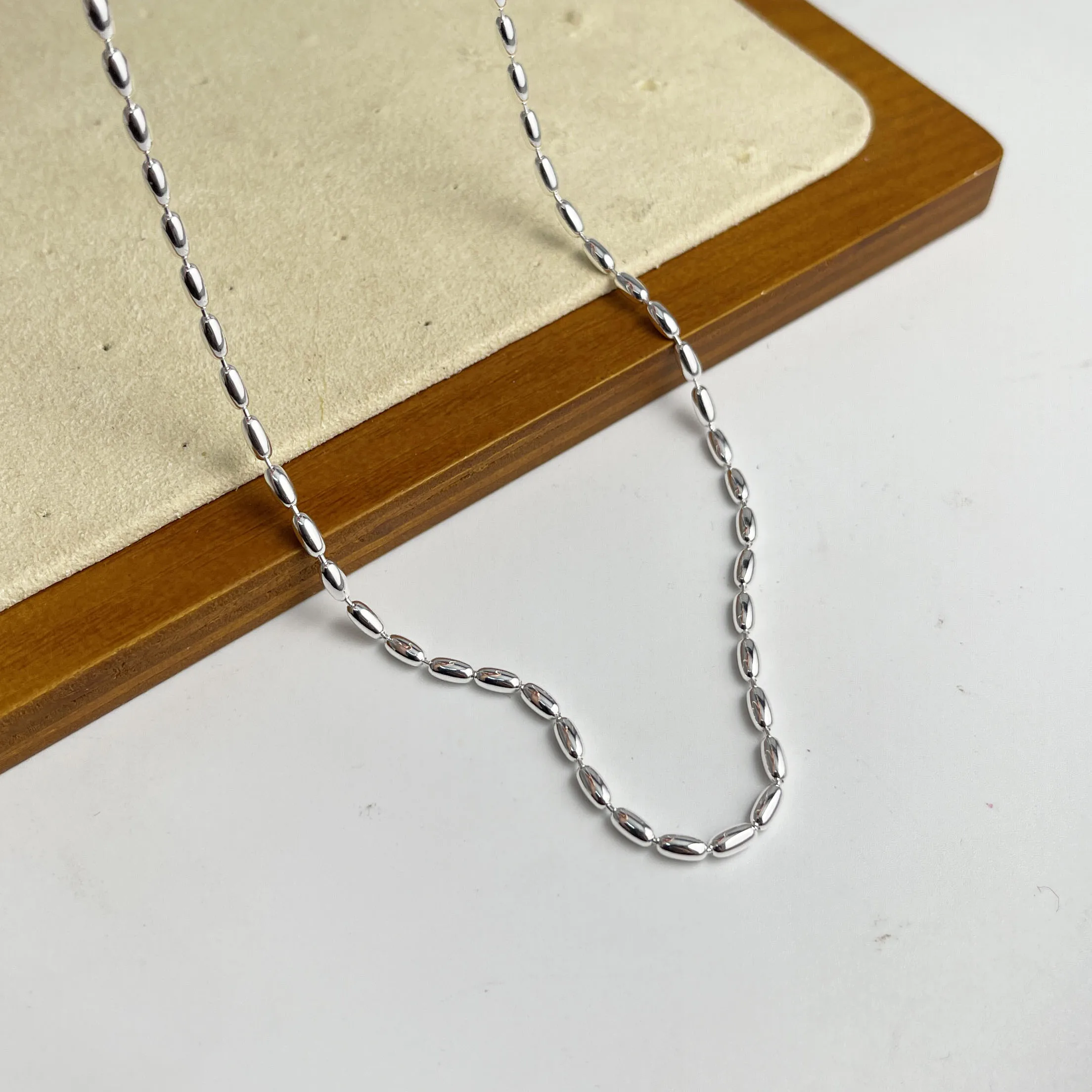 925 Sterling Silver Necklace For Women Adjustable Necklace Mini Rice Choker Necklaces Birthday Gift Chocker