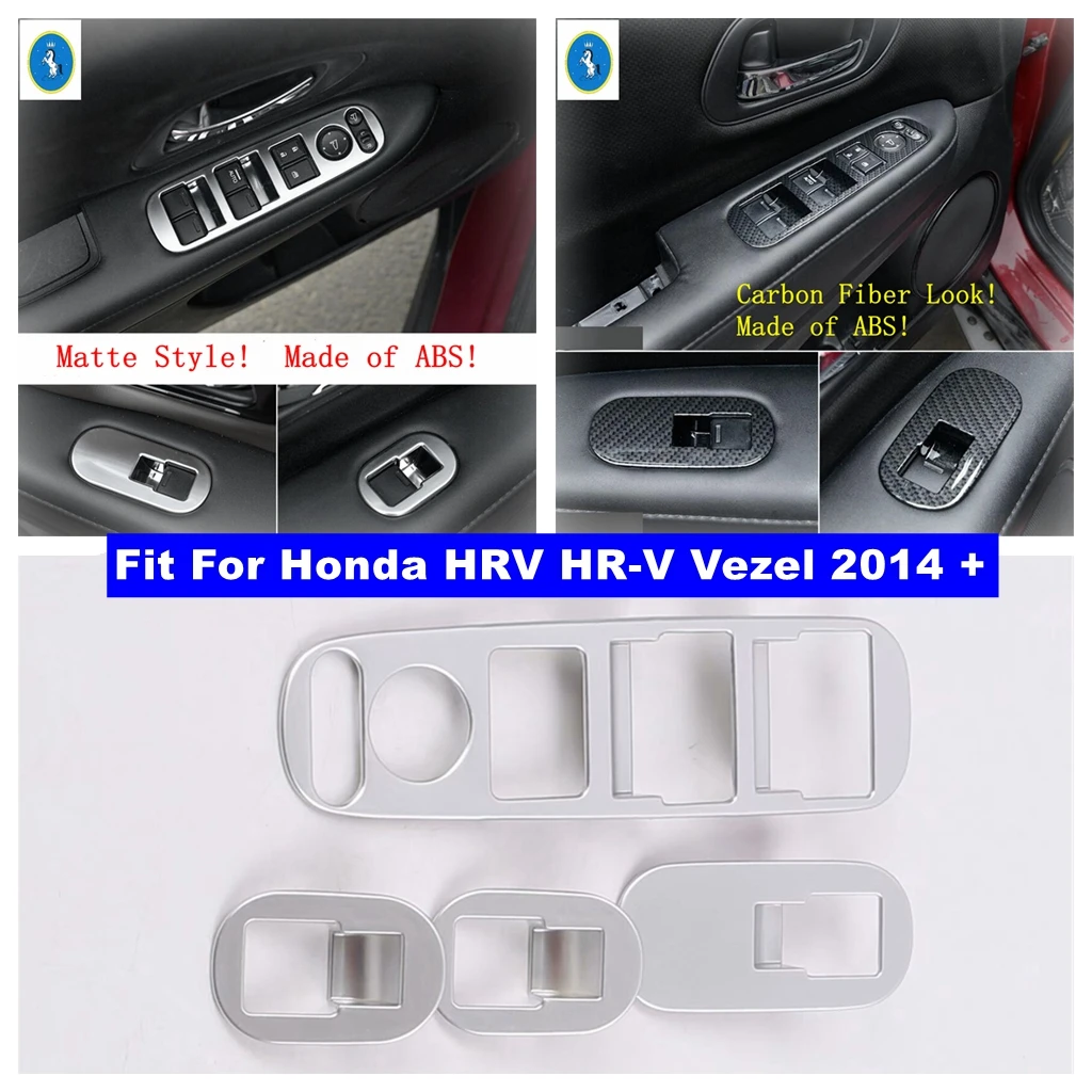 

Inner Door Armrest Glass Window Switch Control Panel Cover Trim Fit For Honda HRV HR-V Vezel 2014 - 2020 Matte / Carbon Fiber