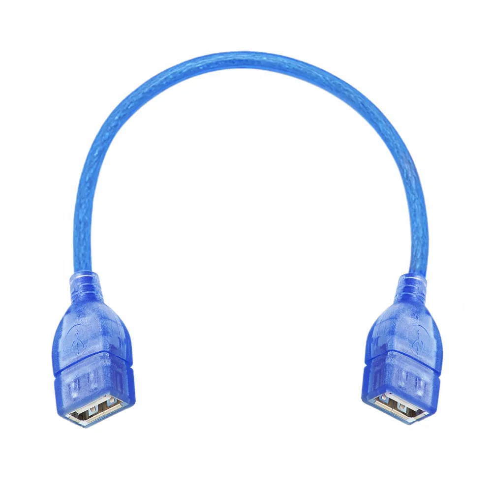 USB 2.0 Printer Cable USB 2.0 Type A Male To Type B Male Foil+Braided Shielding Transparent Blue 0.3M 0.5M 1.5m AM-AM,AF-AF