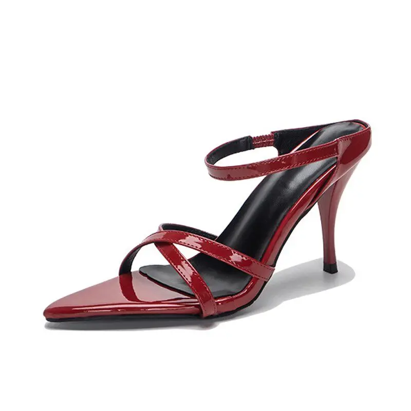 

Новые летние сексуальные шлепанцы 2026 года с открытым носком, женские туфли на высоком каблуке-шпильке, женские шлепанцы