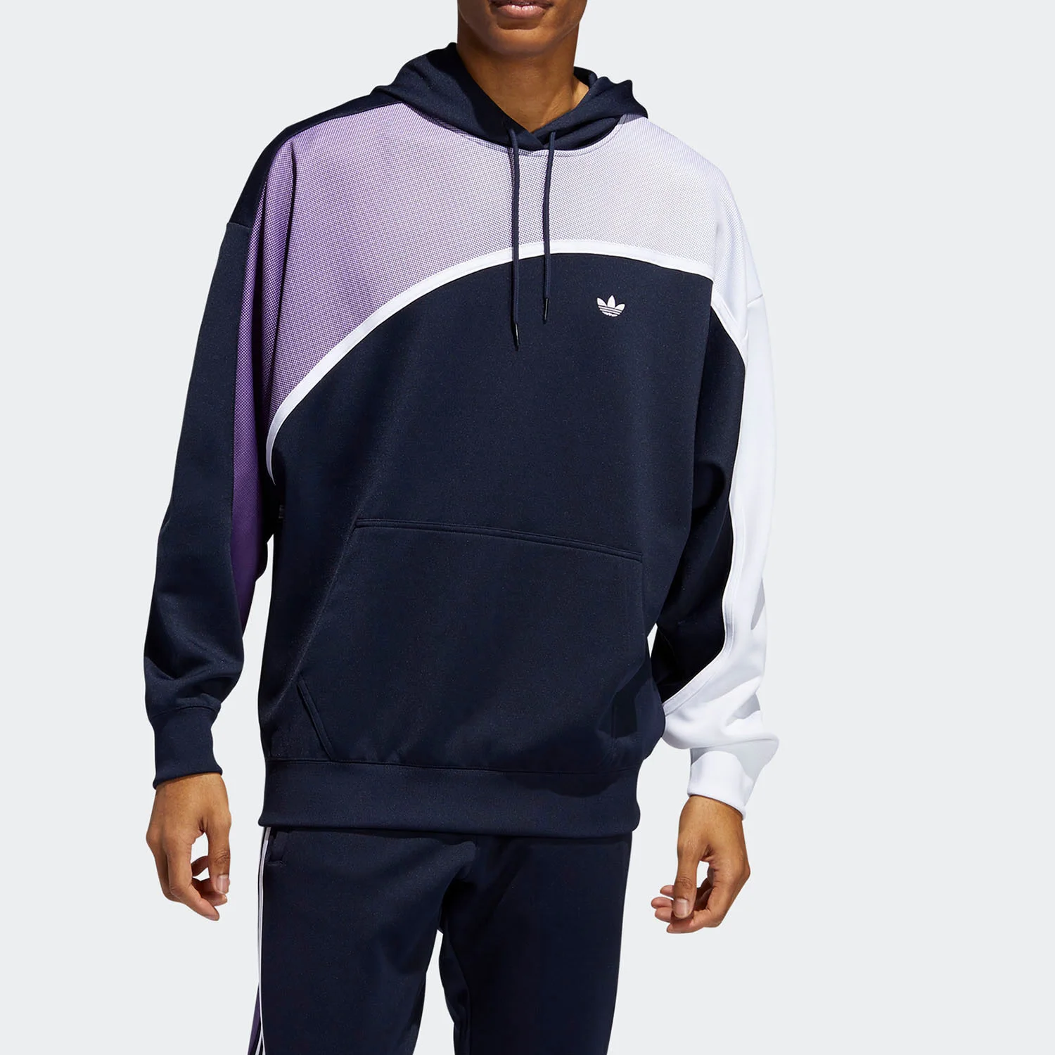 

Мужская толстовка с капюшоном Adidas Authentic Three-Leaf в стиле колор-блок, повседневная спортивная, FM1575