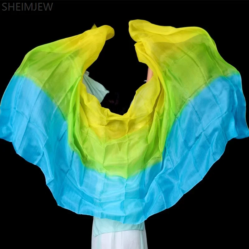 

Belly Dance Accessories Women's Silk Hand-thrown Cosplay 250*114 Colorful Gradient Dance Scarf Dyeing Practice Performance Props
