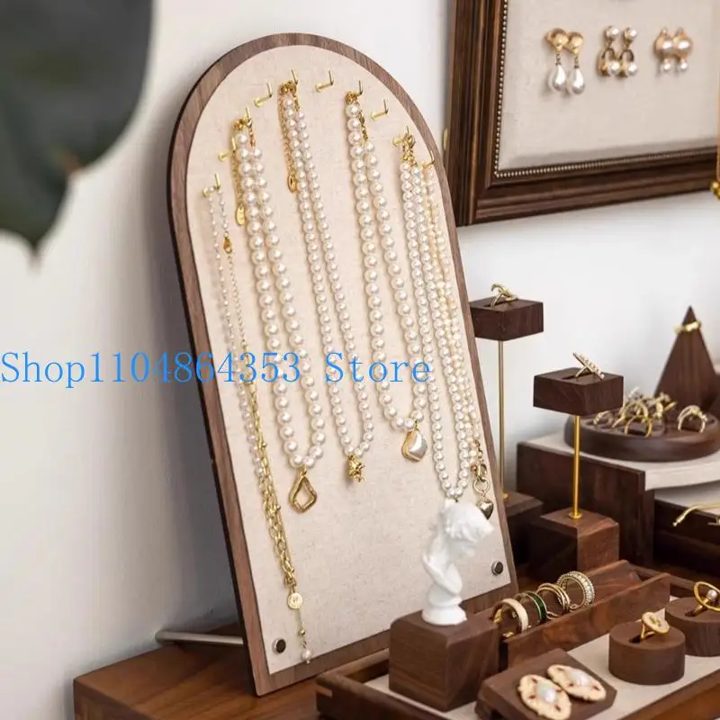 

652F Handcraft Jewelry Stand For Necklace Bracelet Storage Display Organizers Home Decoration With Linen Cloth