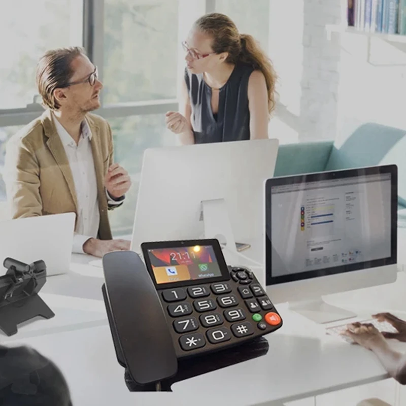 FULL-TUYA-teléfono inalámbrico con tarjeta SIM para grabación de vídeo, WIFI, con red 4G y alarma de Radio para el hogar y la Oficina, EU-PLUG