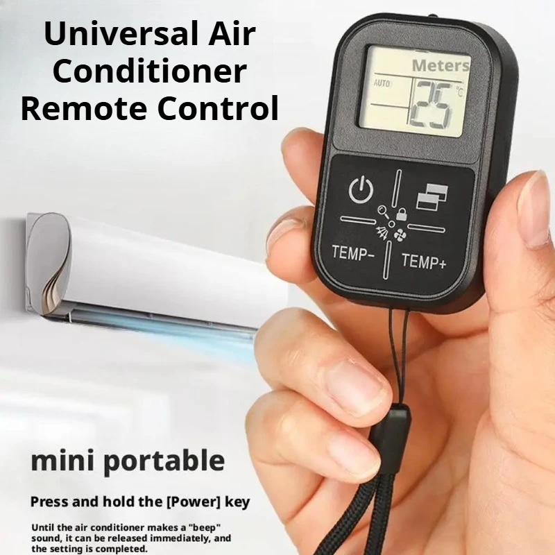 Mini English Universal Air Conditioner Remote Control Equipped With Indoor Thermometer Function Portable Handle