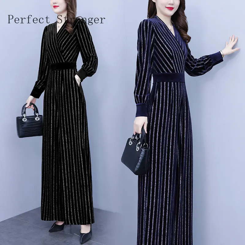 2024 Spring Autumn Velvet Casual Y2K Clothes Long Sleeve V Neck Bodycon  Jumpsuit Women Sporty Streetwear Romper Outfits