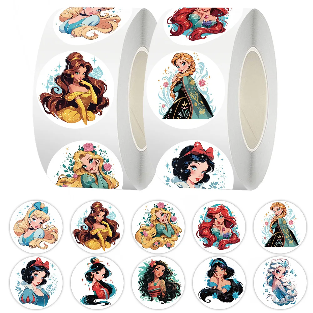 

500pcs/Roll Disney Princess Mix Sealing Stickers DIY PVC Laptop Decals Decoration Reward Gift Toy