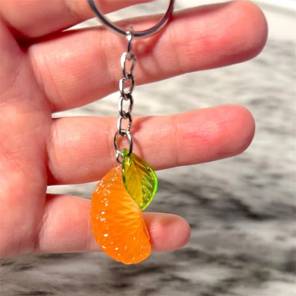 1pcs Fruit Series Imitation Orange Slices Keychains Men Car Key Resin Pendant Small Gift Women Cute Bag Pendant Jewellery