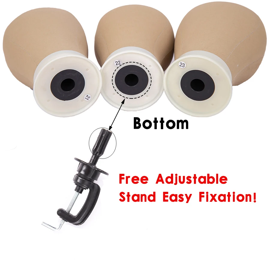 Display Canvas Block Head Mannequin Stand 21
