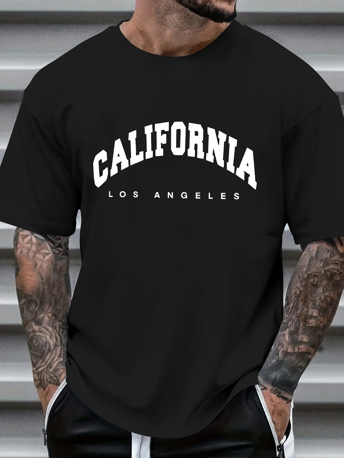 Men's Patterned Printed Round Neck Short-Sleeved T-Shirt, Boyfriend Gift, Suitable for Going Out, Men's T-Shirt