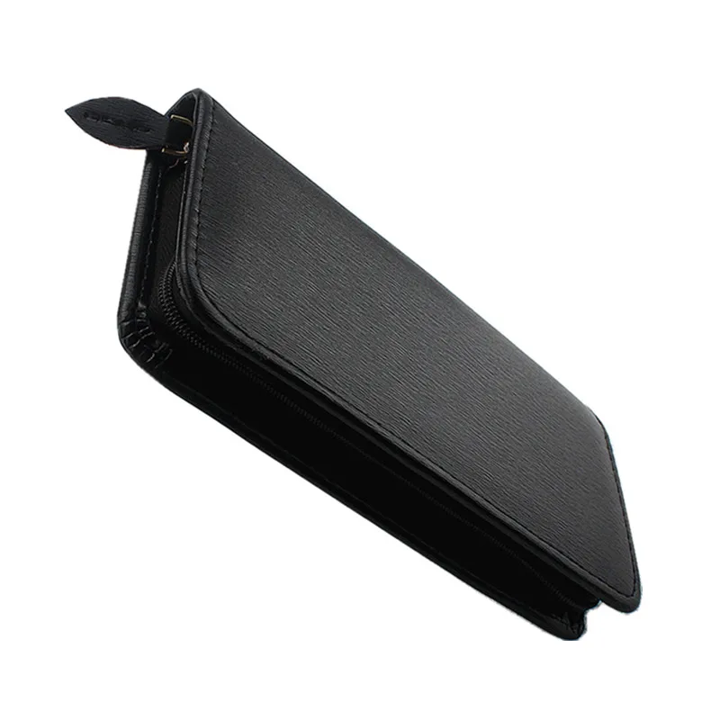 Imagem -02 - Luxo Couro Fountain Pen Case Zíper Pen Pouch Handmade Display Holder Bolsa Slots Divididos