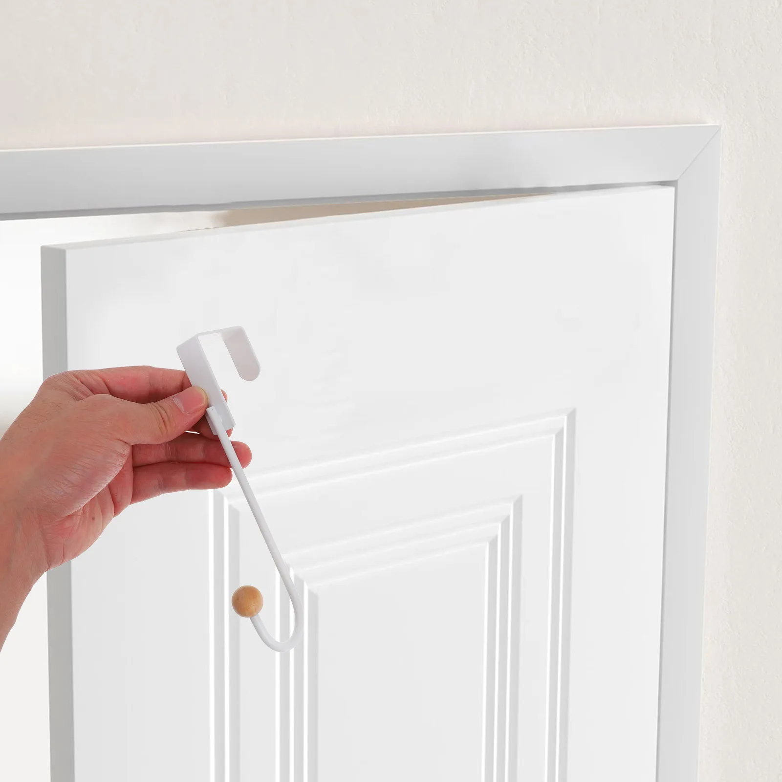 

Over Door Single Hook Wooden Stainless Steel Space Saving Organizer for Towels Hats Coats Bags Home Over Door Towel Hanger
