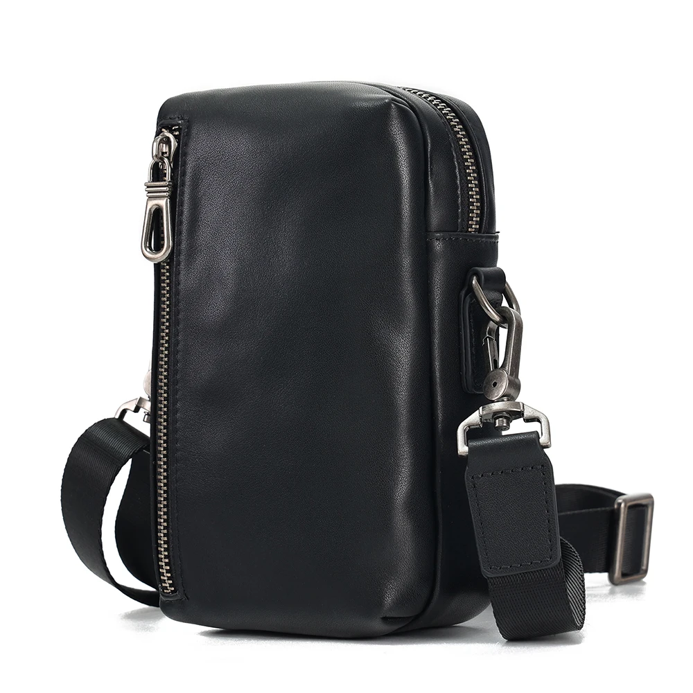 Koeienhuid Forens Crossbody Enkele Schoudertas Multifunctionele Heuptas Echt Lederen Mode Crossbody Tas Heren Tas