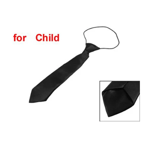 

Solid Black Polyester Elastic Slim Necktie Neck Tie for Child