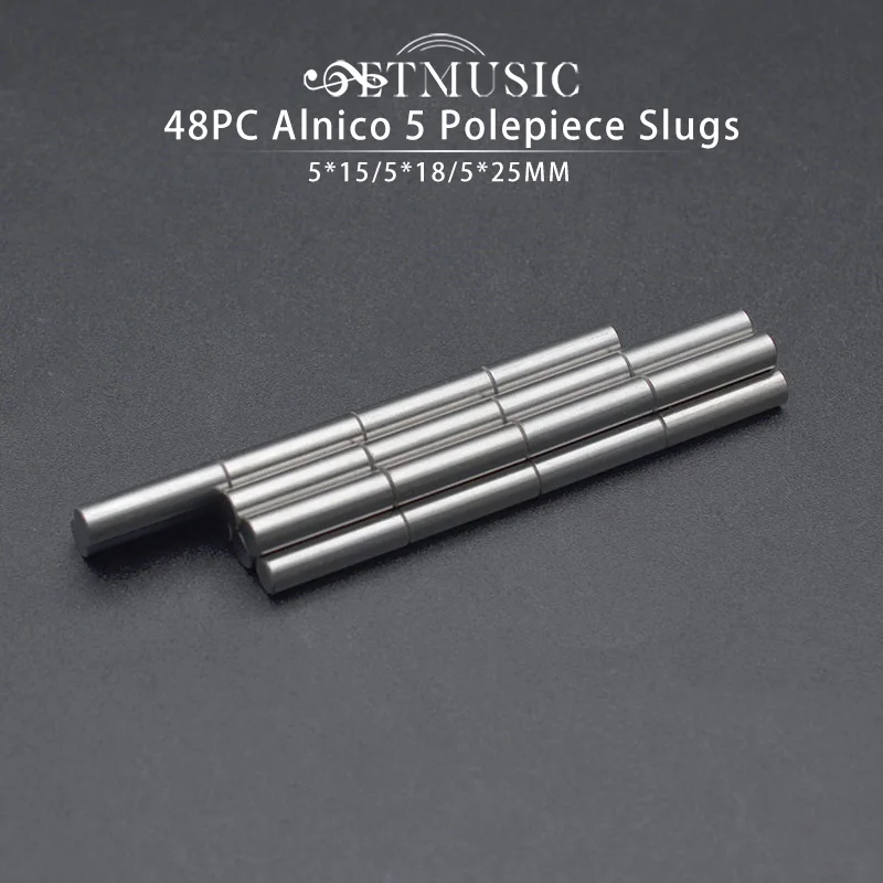 

48pcs Humbucker Magnetized Alnico 5 Electric Guitar Pickup Polepiece Slug Pole Slug /Pickup Magnet Slug Rods/ 5*15/18/25mm