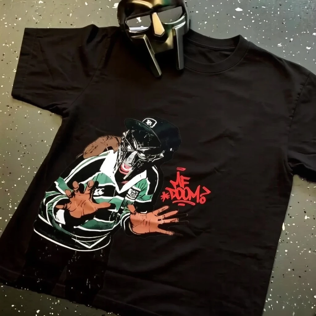 Sopula Vintage The Illest Villain Mf Doom Graphic Casual Street Basketball T-Shirt Harajuku Oversized T Shirt Graphic T Shirts