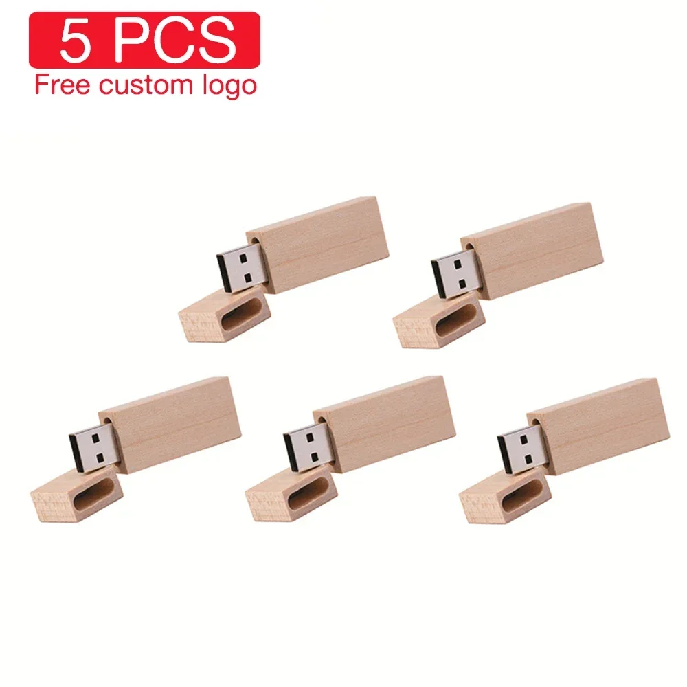 

JASTER 5 PCS LOT USB Flash Drive 128GB Maple Wood Memory Stick 64GB Free Logo Pen Drive 32GB Small Square Bar USB Stick 16GB 8GB