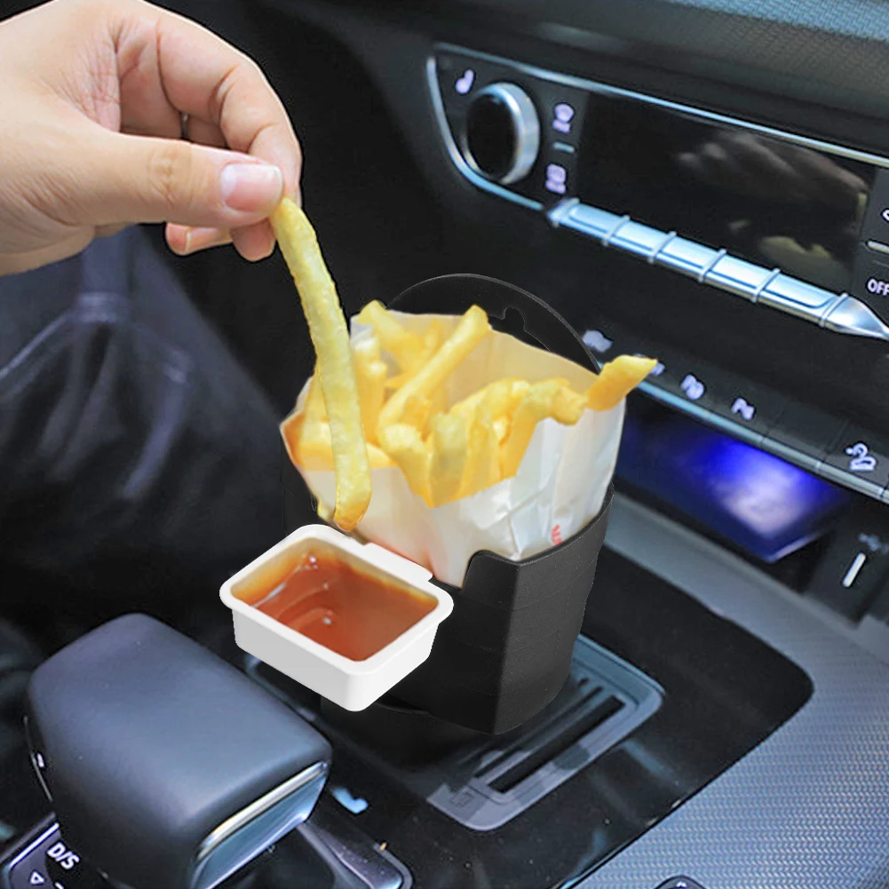 Accessori per auto supporto per patatine fritte con supporto per patatine fritte, ketchup, salsa e altro