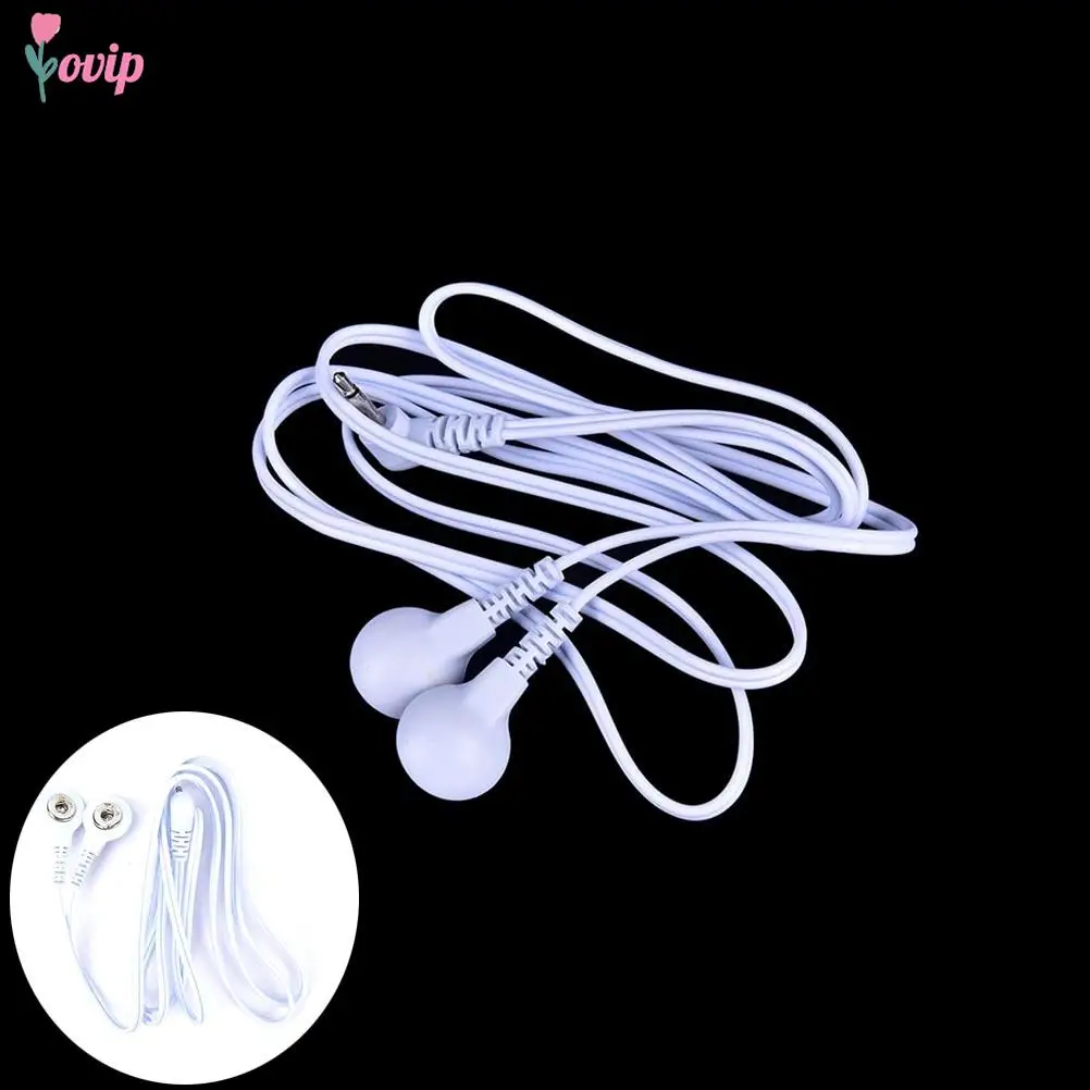 

2 Buttons New Electrotherapy Electrode Lead Electric Shock Wires Cable For Massager Connection Cable Massage amp Relaxation