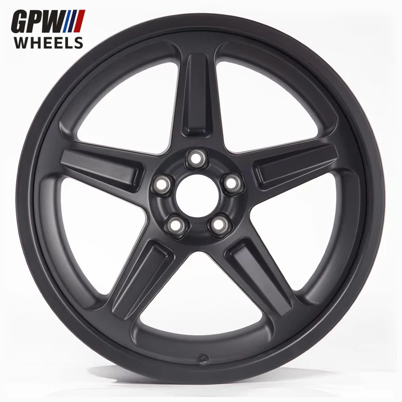 2 Piece Forged Wheel Black Star 5 Spoke 5 Holes 5X100 5X112 5X114.3 Wheels Hub for Car