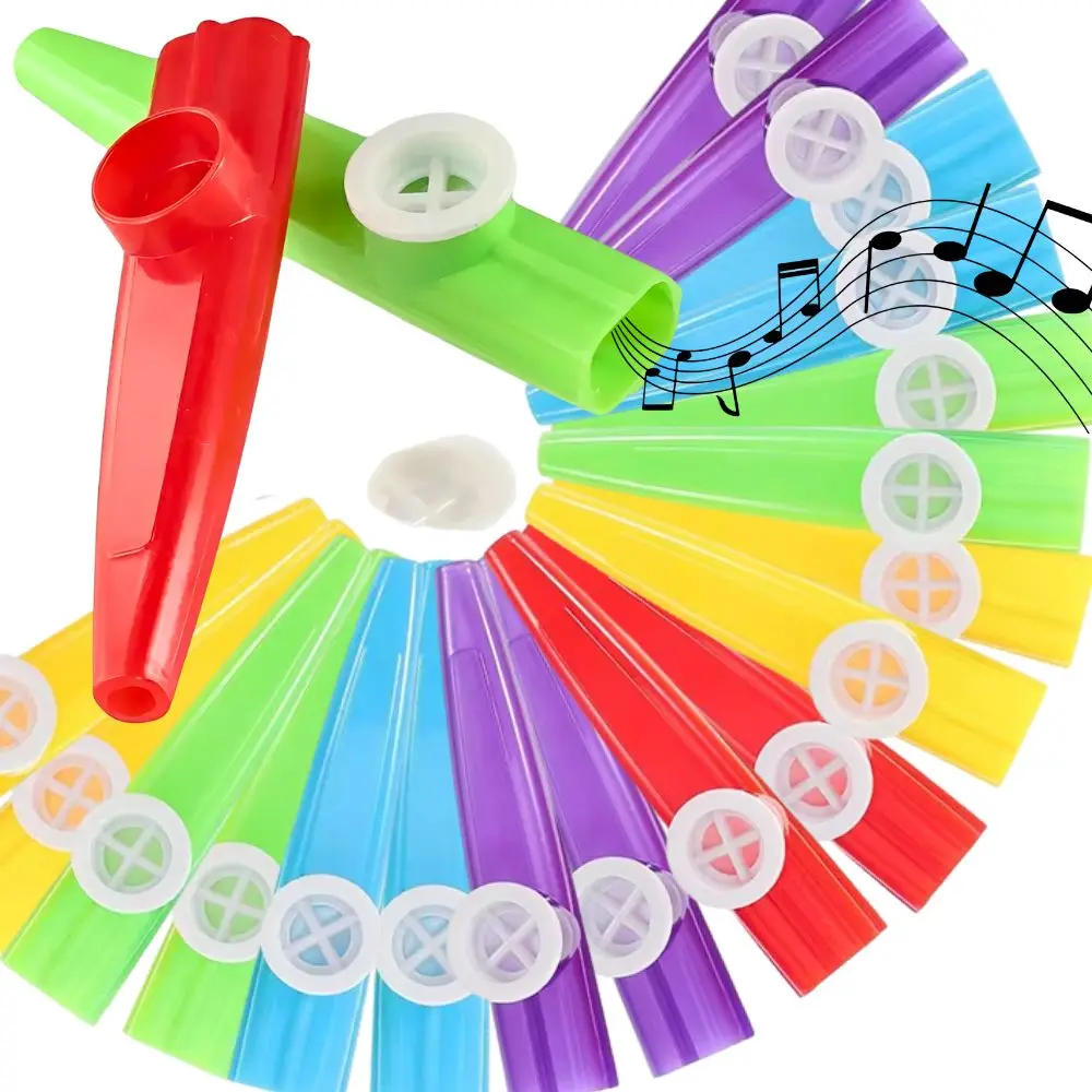 5/18pcs 11.4cm Plastic Kazoo Flute, Assorted Color Portable Instruments for Guitar, Ukulele Accompaniment, Party Favors YMY